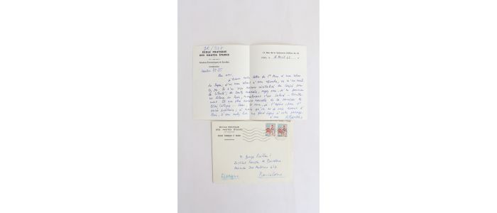 BARTHES : Lettre autographe signée à Georges Raillard - Libro autografato, Prima edizione - Edition-Originale.com