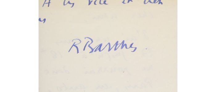 BARTHES : Lettre autographe signée de Roland Barthes à René Wintzen - Libro autografato, Prima edizione - Edition-Originale.com