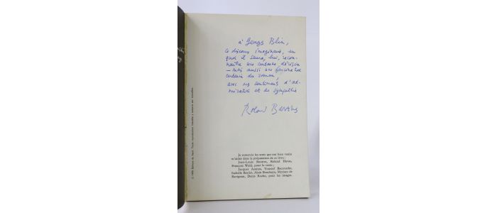 BARTHES : Roland Barthes par Roland Barthes - Signed book, First edition - Edition-Originale.com