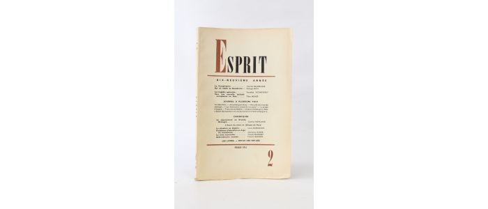 BAUDELAIRE : La conspiration - In Esprit N°176 de la 19ème année - Edition Originale - Edition-Originale.com