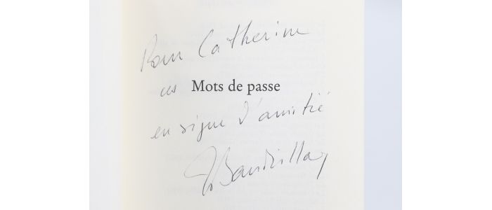 BAUDRILLARD : Mots de passe - Signed book, First edition - Edition-Originale.com