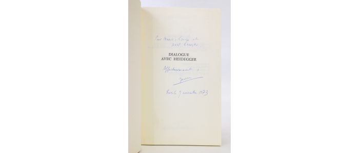 BEAUFRET : Dialogue avec Heidegger - Autographe, Edition Originale - Edition-Originale.com