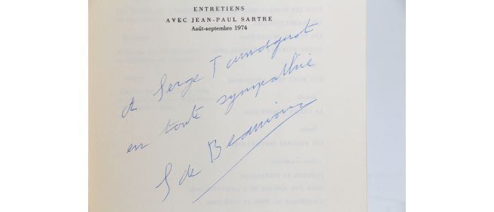BEAUVOIR : La cérémonie des adieux suivi de Entretiens avec Jean-Paul Sartre Août-Décembre 1974 - Libro autografato, Prima edizione - Edition-Originale.com