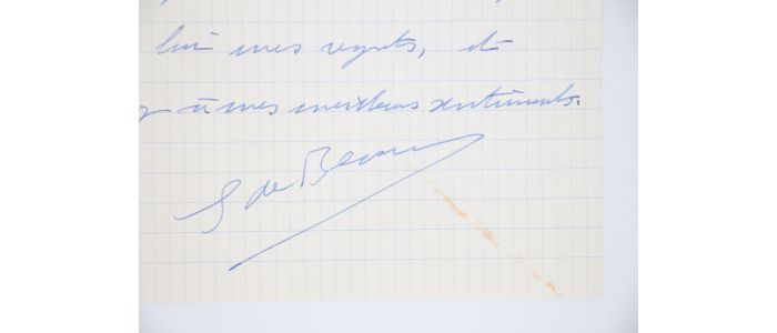 BEAUVOIR : Lettre autographe signée adressée à Antoinette Boulesteix - Autographe, Edition Originale - Edition-Originale.com