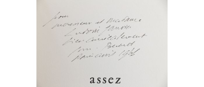 BECKETT : Assez - Autographe, Edition Originale - Edition-Originale.com