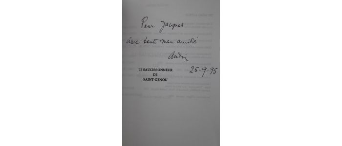 BEGUIN : Le saucissonneur de Saint-Genou - Libro autografato, Prima edizione - Edition-Originale.com