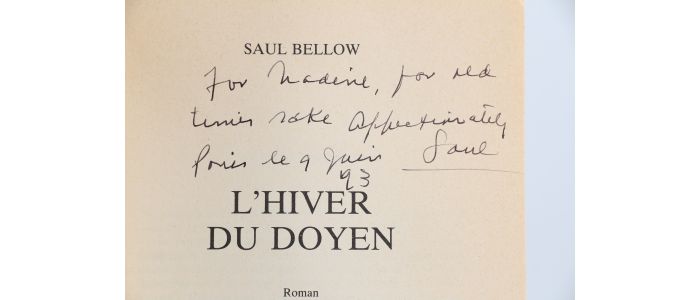 BELLOW : L'Hiver du Doyen - Signed book, First edition - Edition-Originale.com