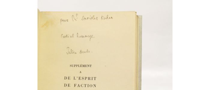 BENDA : Supplément à l'esprit de faction de Saint-Evremond - Autographe, Edition Originale - Edition-Originale.com