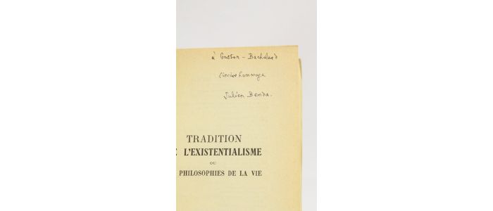 BENDA : Tradition de l'existentialisme - Autographe, Edition Originale - Edition-Originale.com