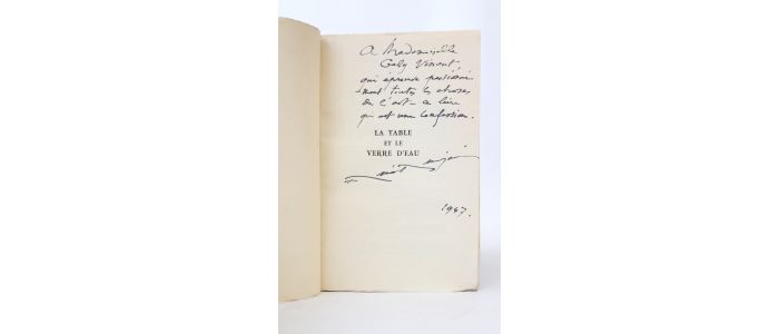 BENJAMIN : La table et le verre d'eau - Autographe, Edition Originale - Edition-Originale.com