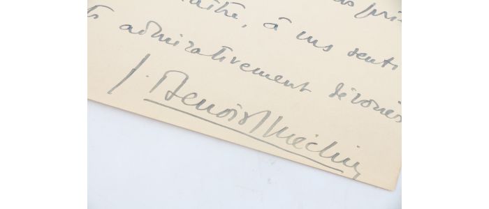 BENOIST-MECHIN : Lettre autographe signée dans laquelle il décline un projet proposé par son correspondant en raison de son poste à Vichy  : 