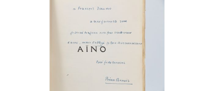 BENOIT : Aïno - Autographe, Edition Originale - Edition-Originale.com