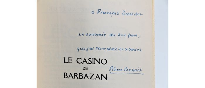 BENOIT : Le casino de Barbazan - Libro autografato, Prima edizione - Edition-Originale.com