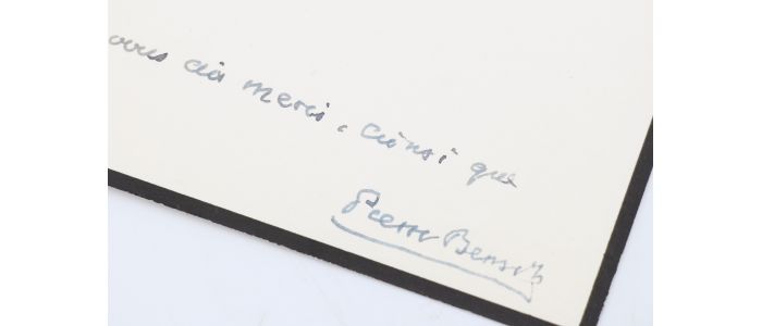 BENOIT : Lettre autographe datée et signée remerciant son correspondant - Libro autografato, Prima edizione - Edition-Originale.com