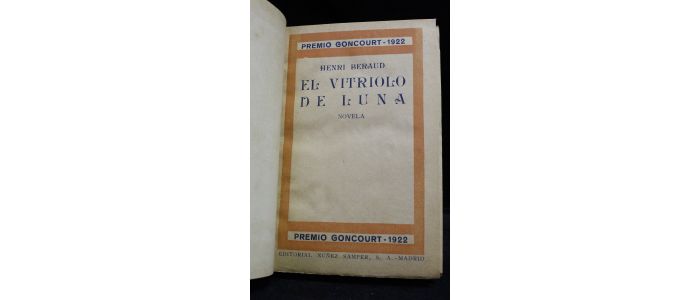 BERAUD : El vitriolo de luna - Signed book, First edition - Edition-Originale.com