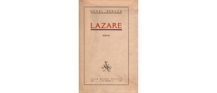 BERAUD : Lazare - Erste Ausgabe - Edition-Originale.com
