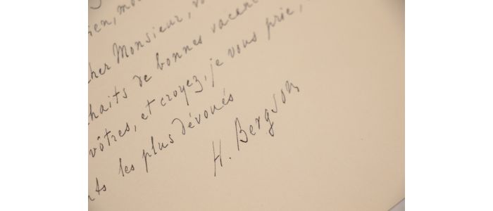 BERGSON : Lettre autographe datée et signée à propos de l'alimentation en chauffage de l'immeuble dans lequel il est locataire - Signiert, Erste Ausgabe - Edition-Originale.com