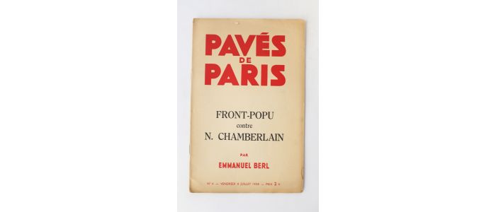 BERL : Front-Popu contre N. Chamberlain - In Pavés de Paris N°4 - Prima edizione - Edition-Originale.com