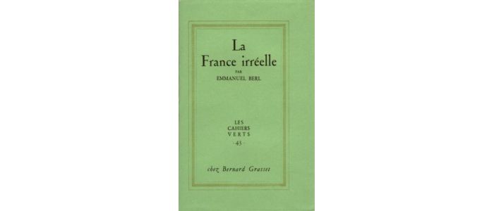 BERL : La France irréelle - Erste Ausgabe - Edition-Originale.com