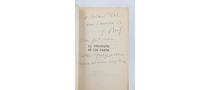BERL : La politique et les partis - Signed book, First edition - Edition-Originale.com