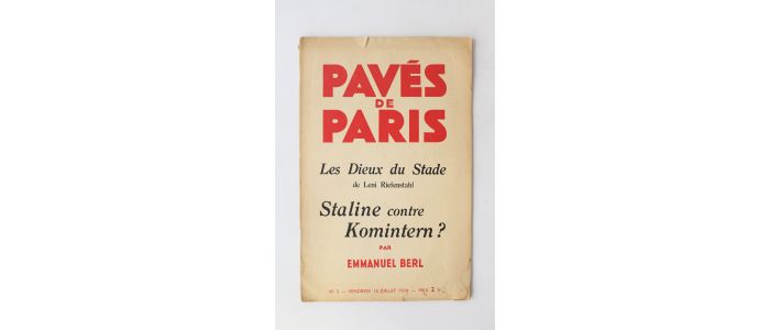BERL : Staline contre Komintern? - In Pavés de Paris N°5 - Prima edizione - Edition-Originale.com