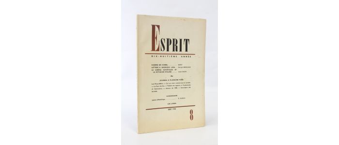 BERNANOS : Esprit. Nouvelle série N°170 de la 18ème année - Erste Ausgabe - Edition-Originale.com