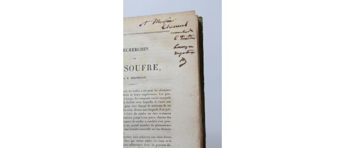 BERTHELOT : Recherches sur le soufre - Libro autografato, Prima edizione - Edition-Originale.com
