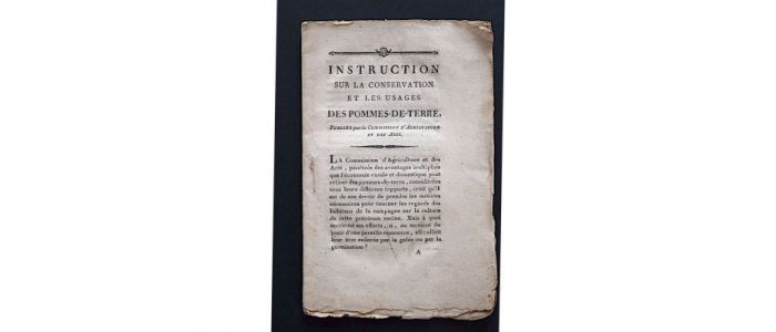 BERTHOLLET : Instruction sur la conservation et les usages des pommes-de-terre - First edition - Edition-Originale.com