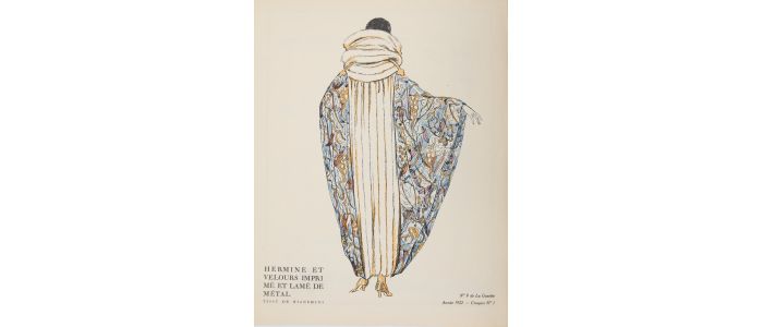 BIANCHINI-FERIER : Hermine et velours imprimé et lamé de métal, tissu de Bianchini (Croquis N°I, La Gazette du Bon ton, 1922 n°9) - First edition - Edition-Originale.com