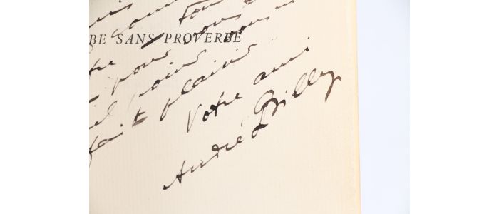 BILLY : Proverbe sans Proverbe - Autographe, Edition Originale - Edition-Originale.com