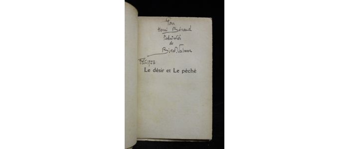 BINET-VALMER : Le désir et le péché - Signiert, Erste Ausgabe - Edition-Originale.com
