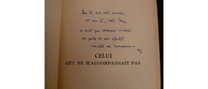 BLANCHOT : Celui qui ne m'accompagnait pas - Autographe, Edition Originale - Edition-Originale.com