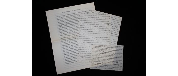 BLANCHOT : De la louange à la souveraineté. Manuscrit autographe et tapuscrit complets - Signed book, First edition - Edition-Originale.com