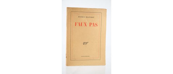 BLANCHOT : Faux Pas - Edition Originale - Edition-Originale.com