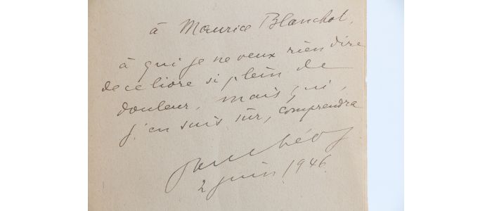 BLANCHOT : Le chemin de la mosquée - Autographe, Edition Originale - Edition-Originale.com
