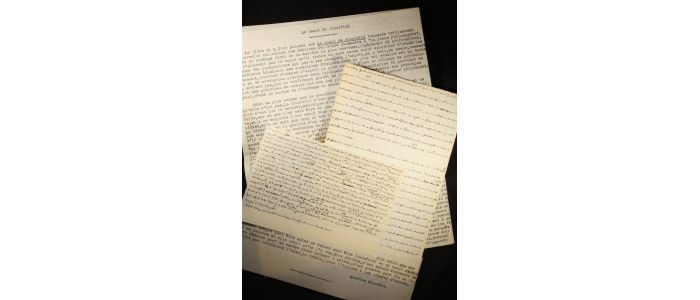 BLANCHOT : Le souci de sincérité.  Manuscrit autographe et tapuscrit complets - Signed book, First edition - Edition-Originale.com