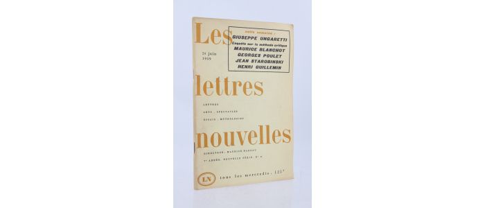 BLANCHOT : Les lettres nouvelles N°17 de la 7ème année - Prima edizione - Edition-Originale.com