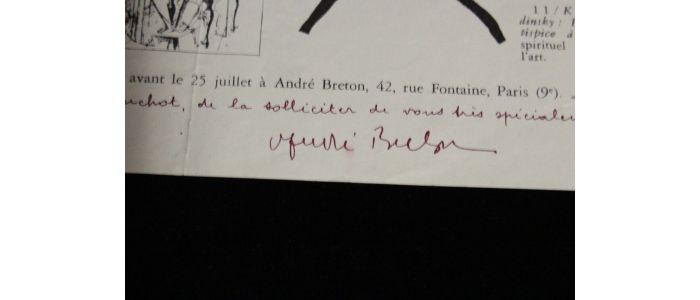 BLANCHOT : Lettre tapuscrite à Breton plus questionnaire signé par Breton - Libro autografato - Edition-Originale.com