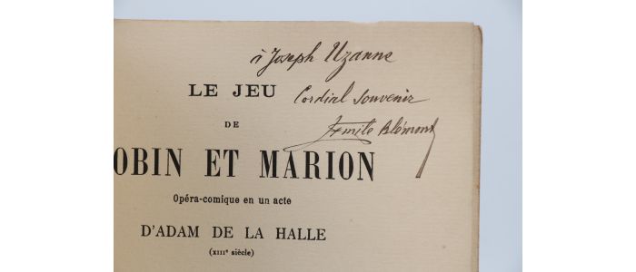 BLEMONT : Le jeu de Robin et Marion - Autographe, Edition Originale - Edition-Originale.com