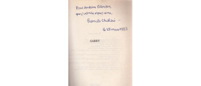 BLONDIN : Garry - Autographe, Edition Originale - Edition-Originale.com