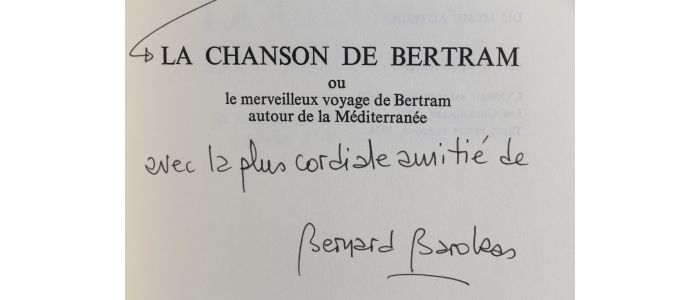 BLONDIN : La chanson de Bertram - Autographe, Edition Originale - Edition-Originale.com