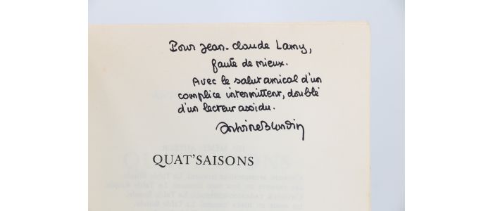 BLONDIN : Quat' saisons - Signed book, First edition - Edition-Originale.com