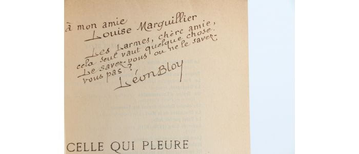 BLOY : Celle qui pleure - Autographe, Edition Originale - Edition-Originale.com