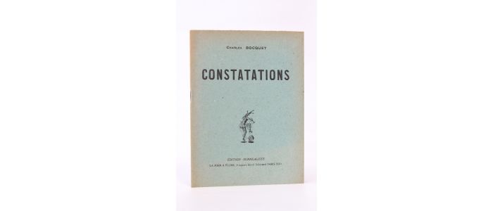 BOCQUET : Constatations - Edition Originale - Edition-Originale.com