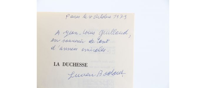 BODARD : La Duchesse - Signed book, First edition - Edition-Originale.com