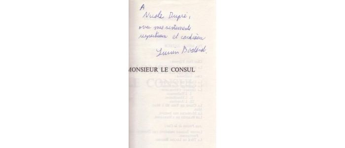 BODARD : Monsieur le consul - Signed book - Edition-Originale.com