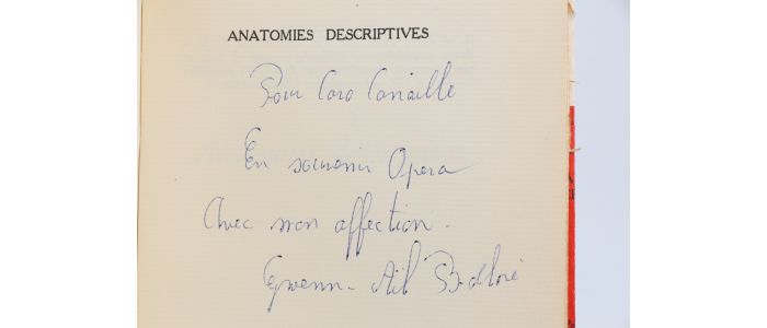 BOLLORE : Anatomies descriptives - Signed book, First edition - Edition-Originale.com