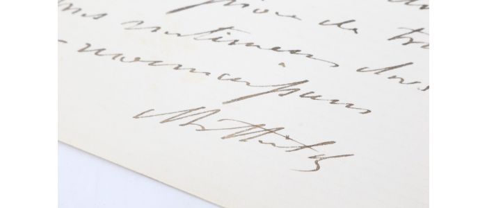 BONAPARTE : Lettre autographe signée à madame Daudet à propos de la disparition d'un ami  - Signiert, Erste Ausgabe - Edition-Originale.com