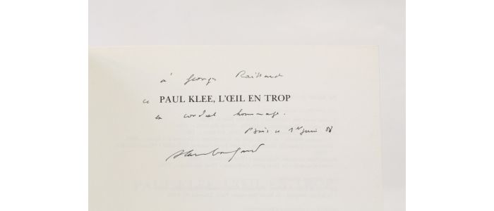 BONFAND : Paul Klee, l'oeil en trop - Libro autografato, Prima edizione - Edition-Originale.com