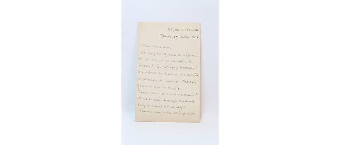 BONNAT : Lettre autographe signée : 